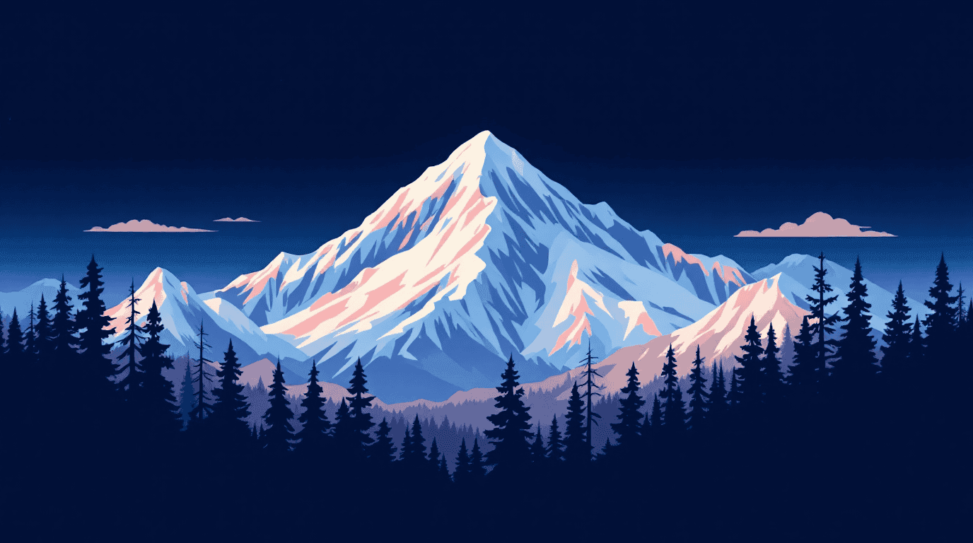 Alaska landmark illustration
