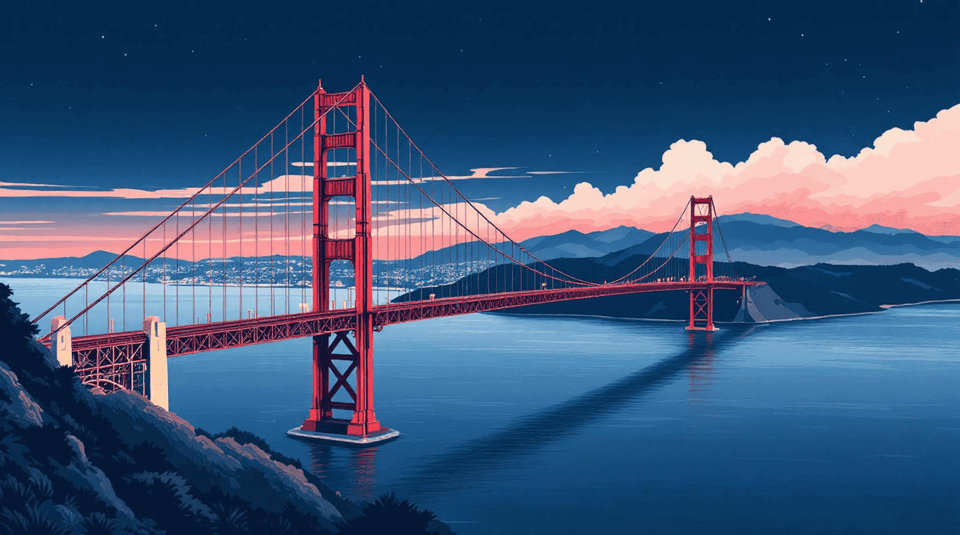 California landmark illustration
