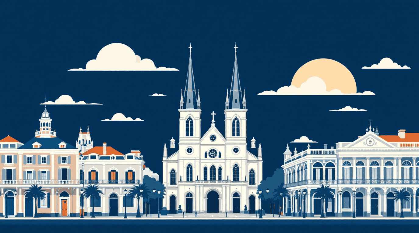 Louisiana landmark illustration