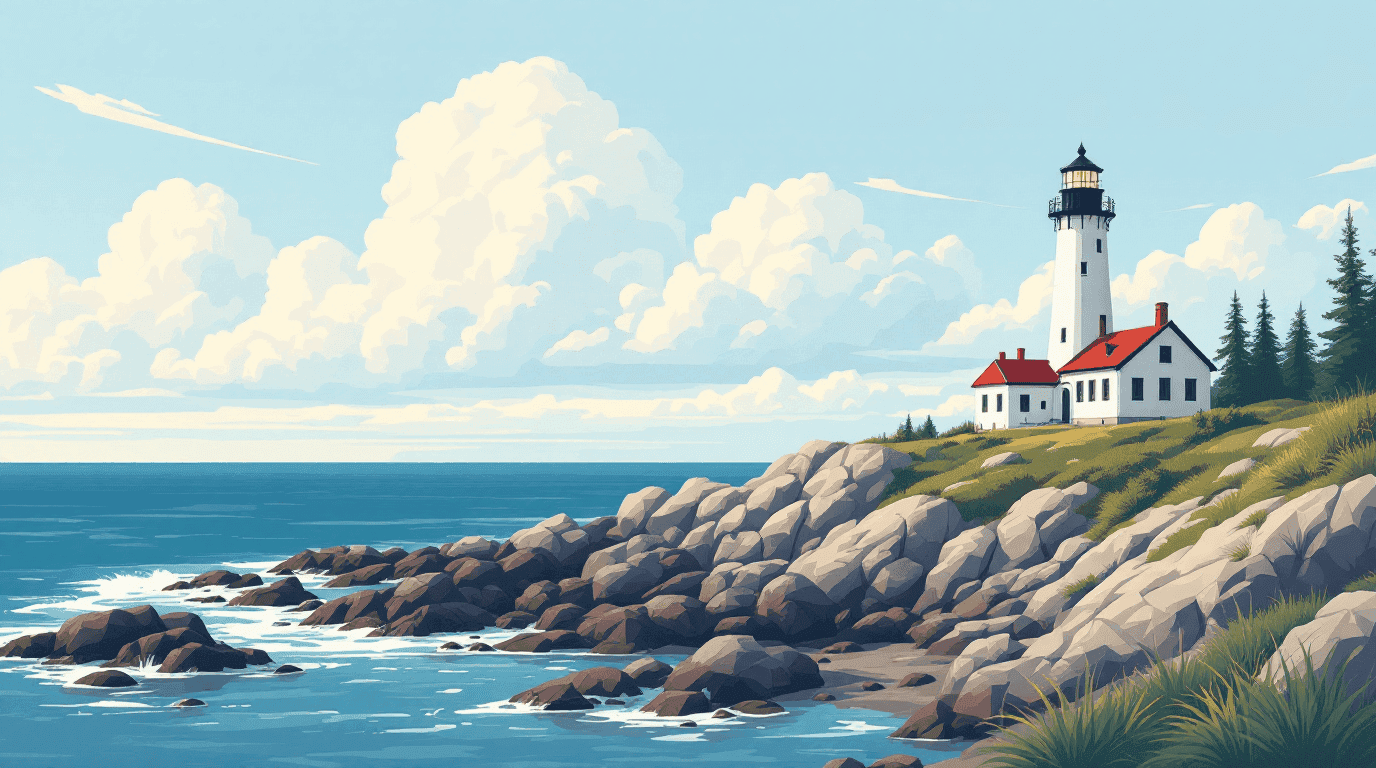 Maine landmark illustration