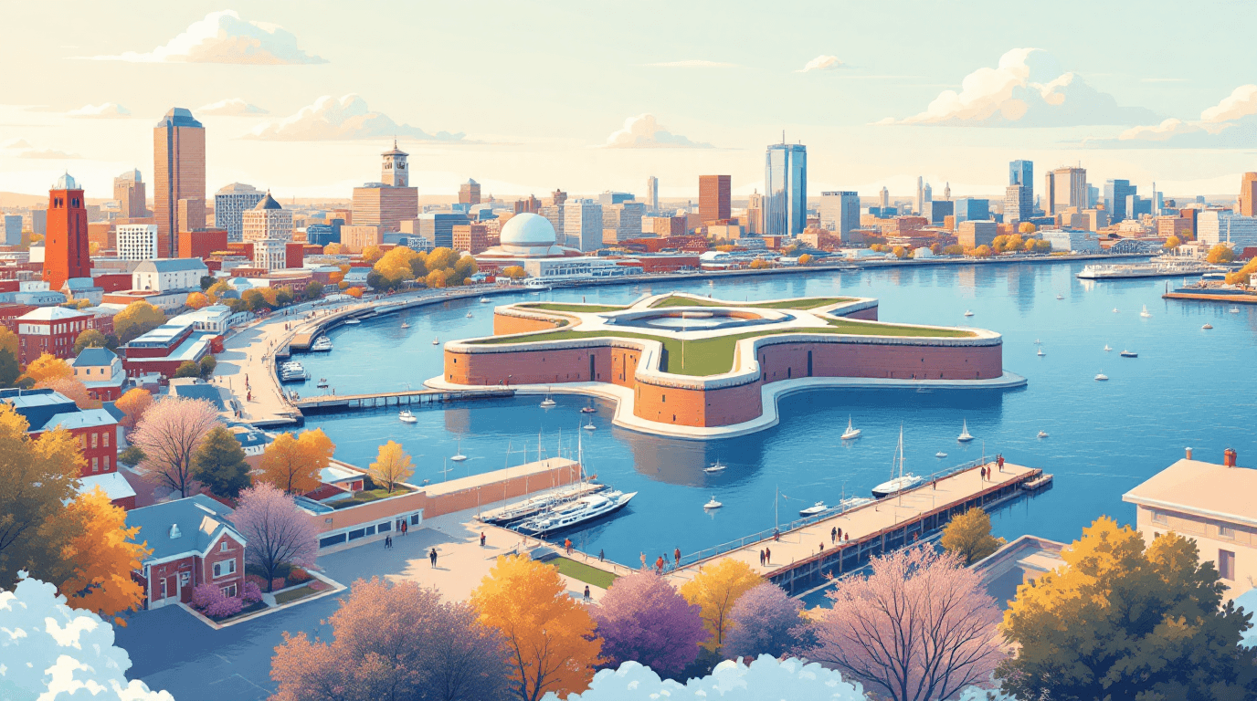 Maryland landmark illustration