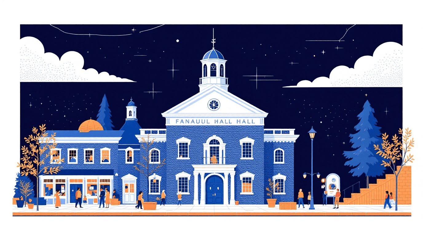 Massachusetts landmark illustration