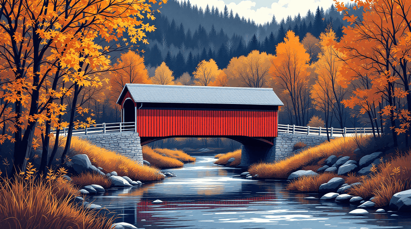 Vermont landmark illustration