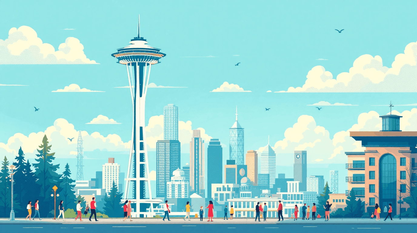 Washington landmark illustration