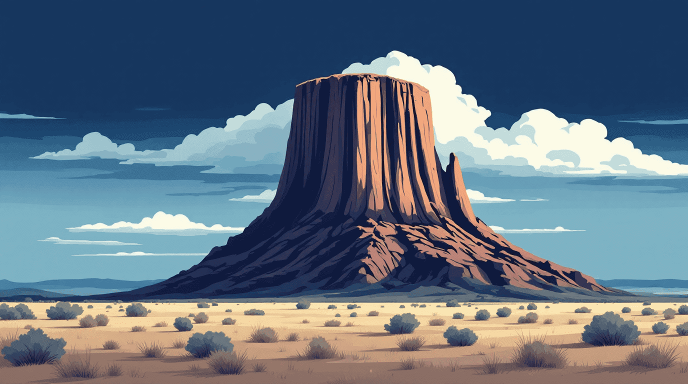 Wyoming landmark illustration
